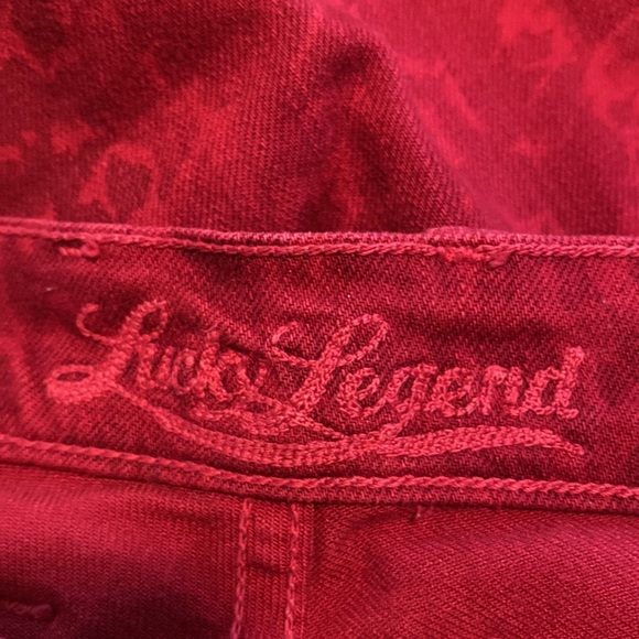 Lucky Legends Sofia Skinny Deep Red Jeans w Subtle Flower Print +MEASUREMENTS 31 - Picture 15 of 15